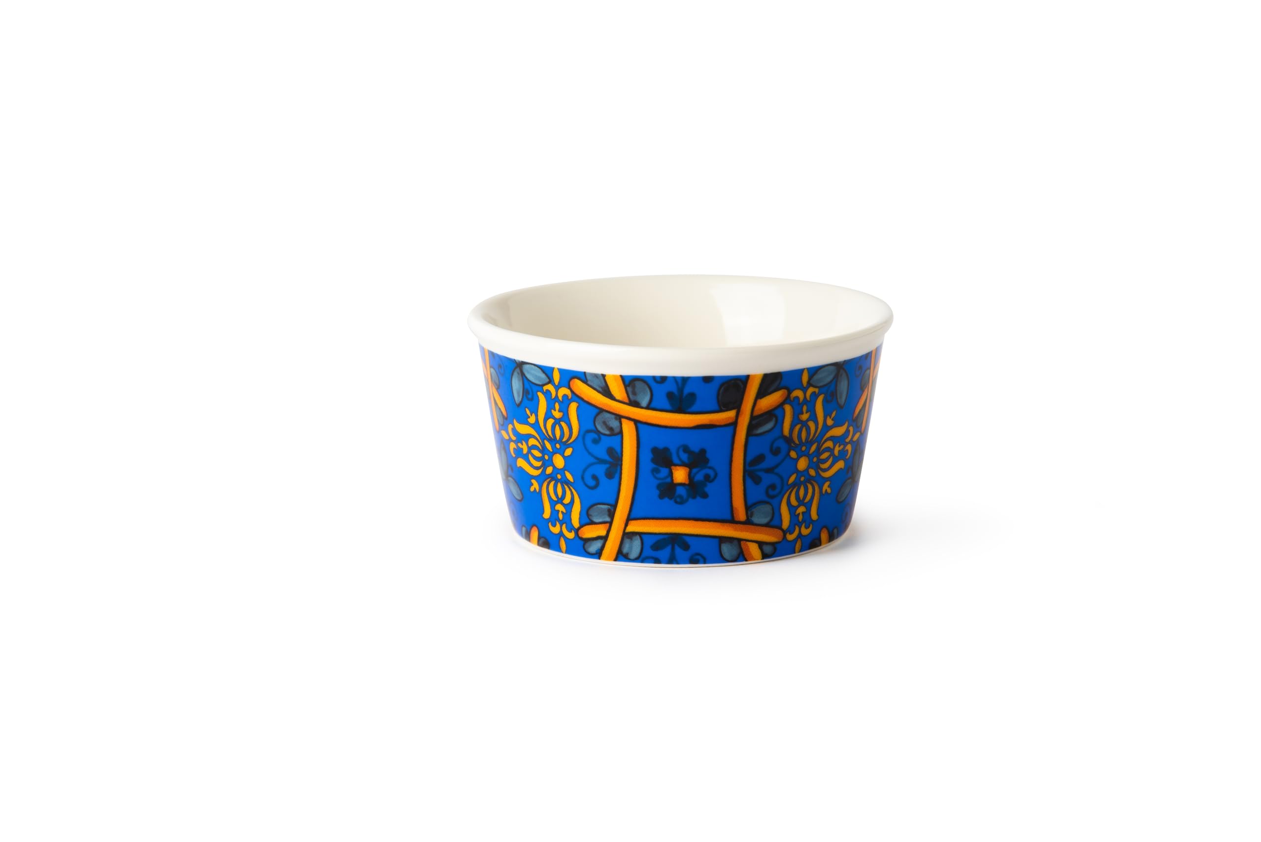 Excelsa Trinacria Set 6 Coppette Gelato/Aperitivo, Porcellana, Diametro 8.7 Cm., Decori Assortiti