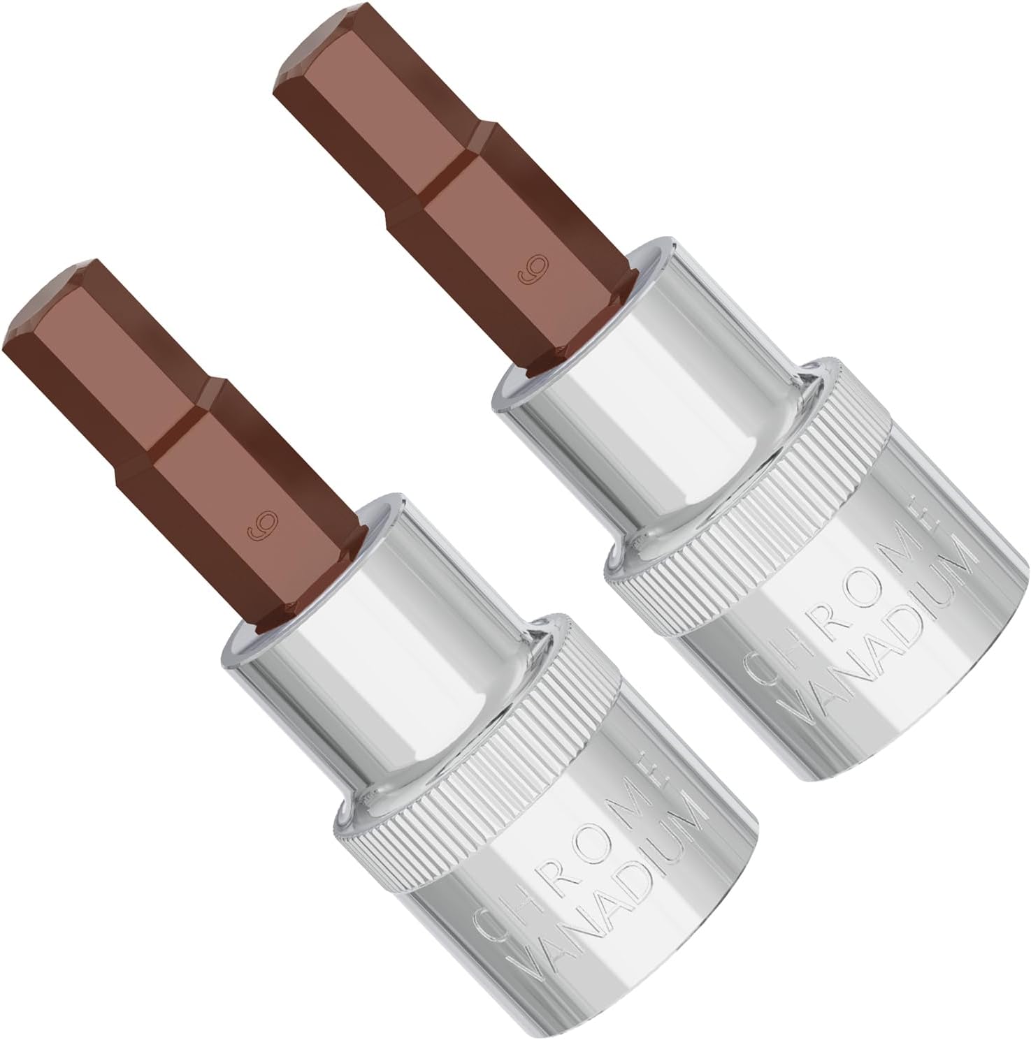 2 pcs 1/4" Drive x HW6 38mm Length Hex Allen Bit Socket, S2 Steel Bits CR-V Sockets Square Drive Auto Repair Use with Ratchet Wrench, Slide Bar, Extension Rod