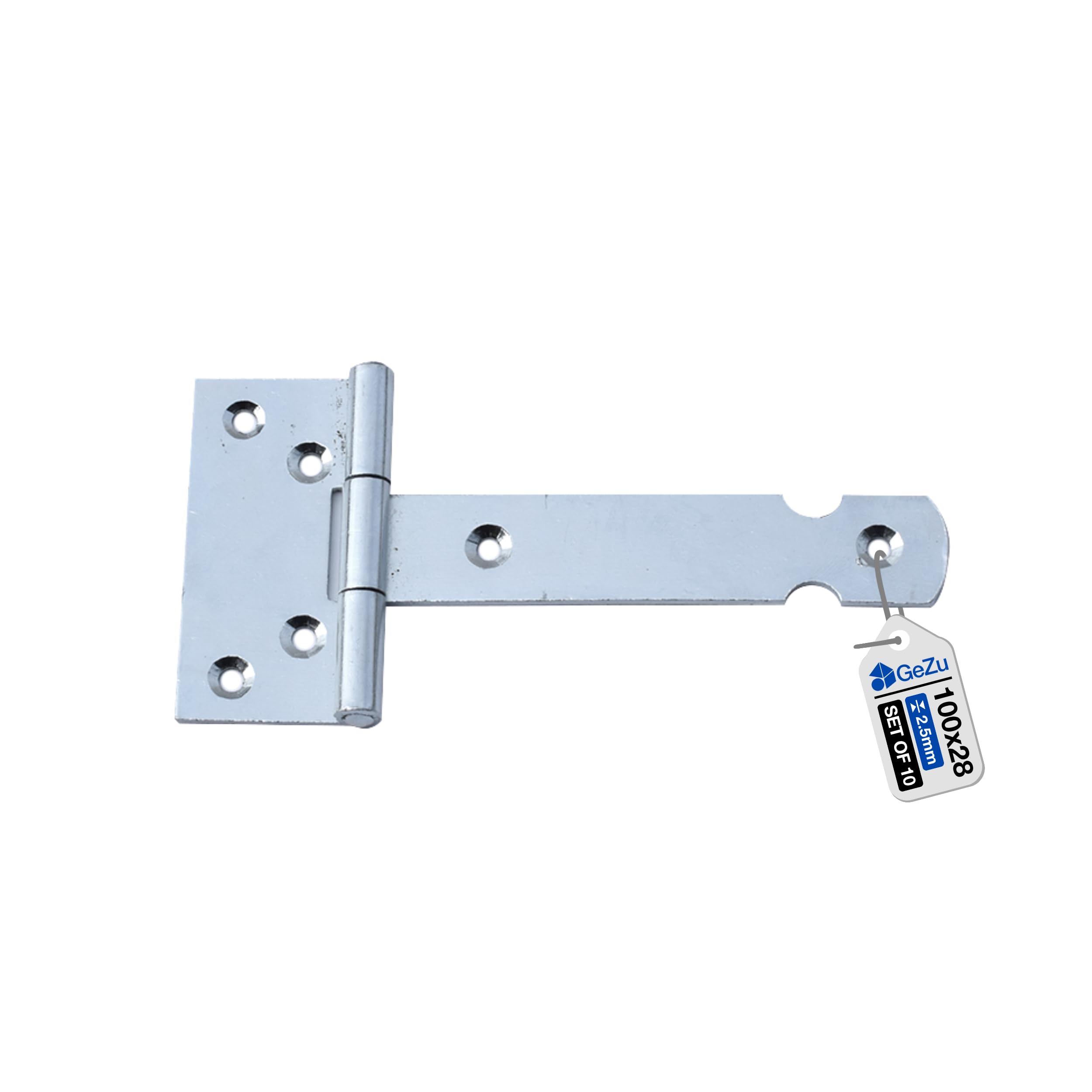 GeZu Impex T Hinge 100 mm Electroplated Set of 10 Heavy Duty gate shed Door Hook Band