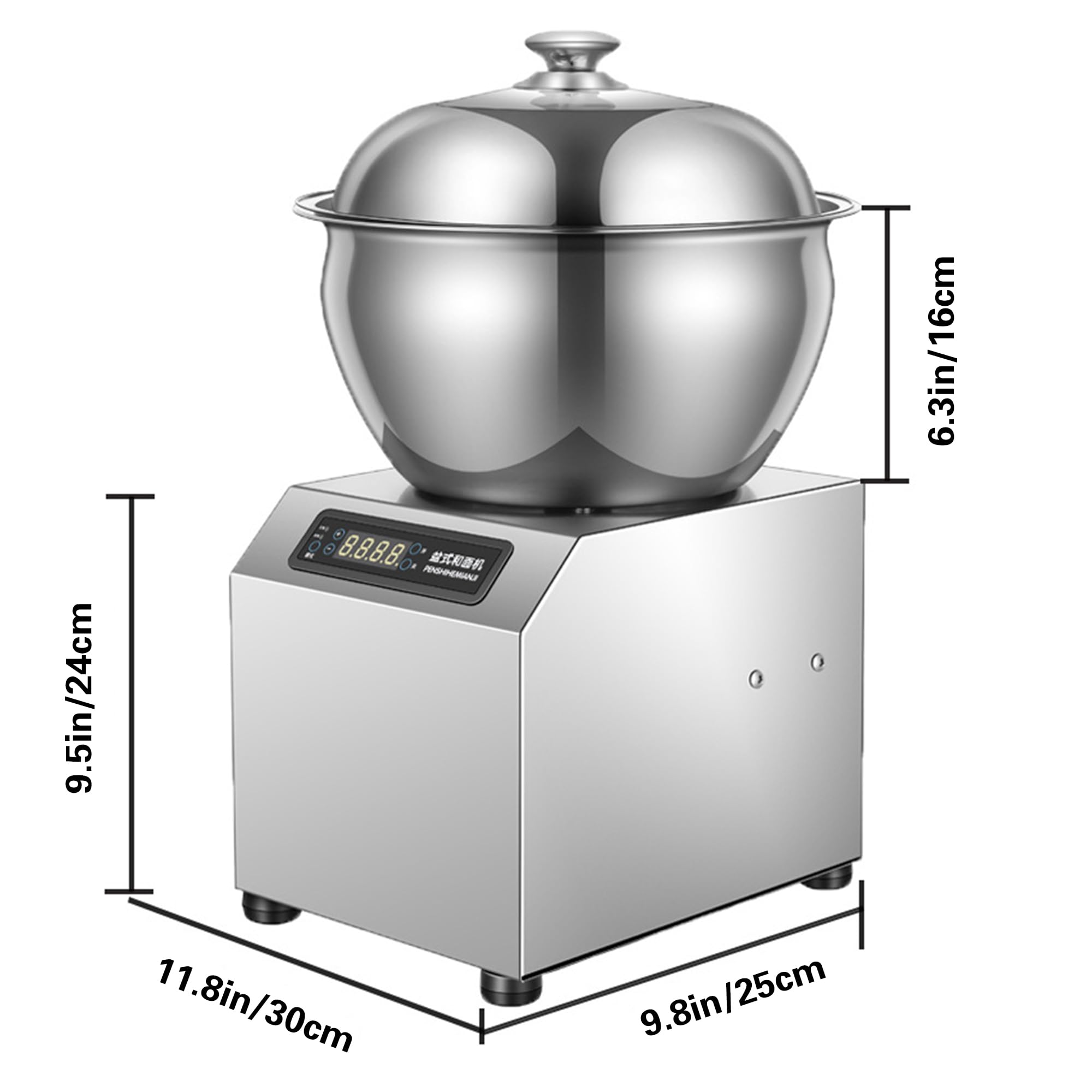 Impastatrice Spirale Professionale A Doppia Rotazione Heavy Duty Con Ciotola In Acciaio Inossidabile E Timer - Mixer Elettrico Per Impasto Di Pane E Pizza | Ideale Per Ristoranti E Pasticcerie 5kg