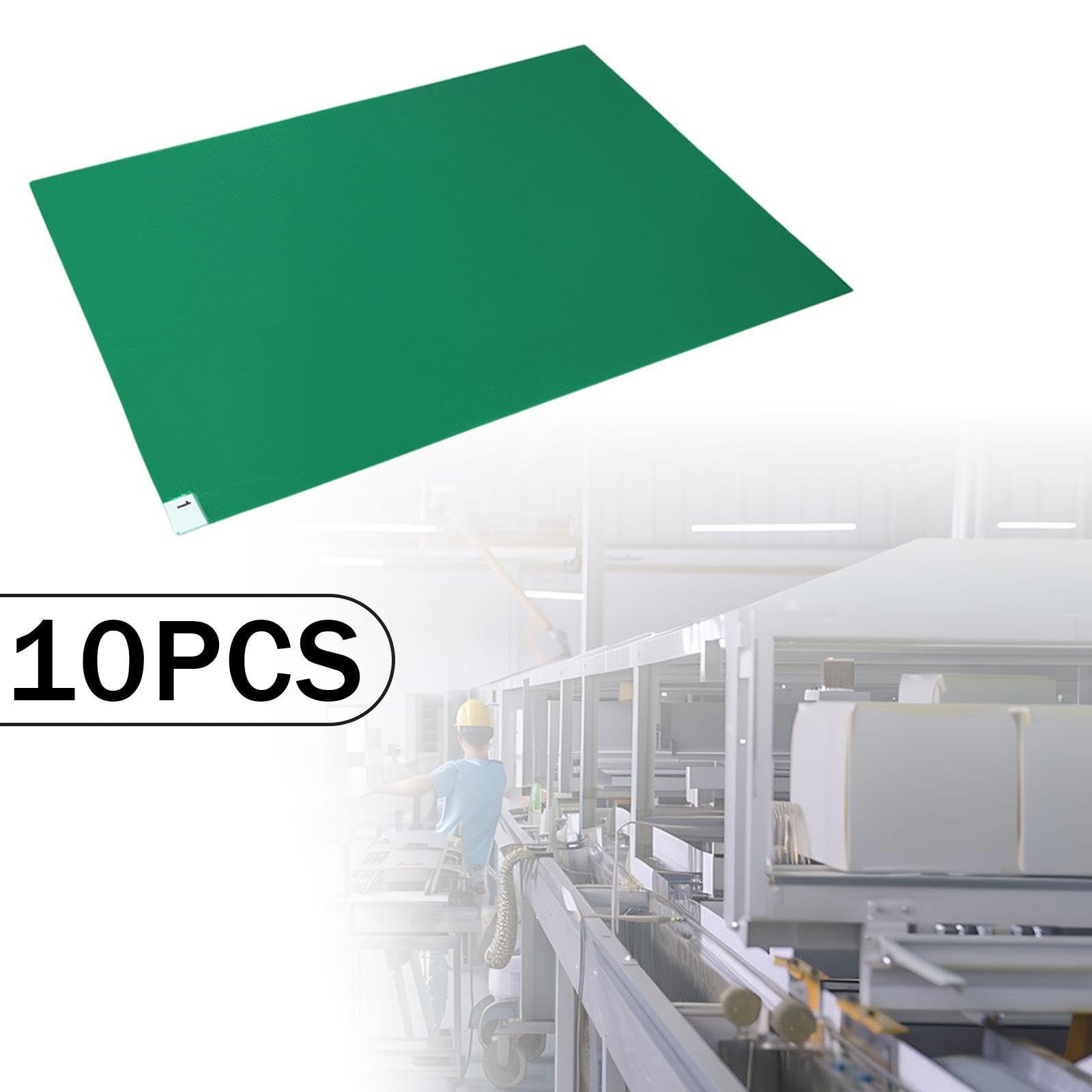 Generic 10x Sticky Mat for Cleanroom Walk Off Mat for Construction Multipurpose Paste Floor Mats Tacky Pads for Hotels Server Room, Green