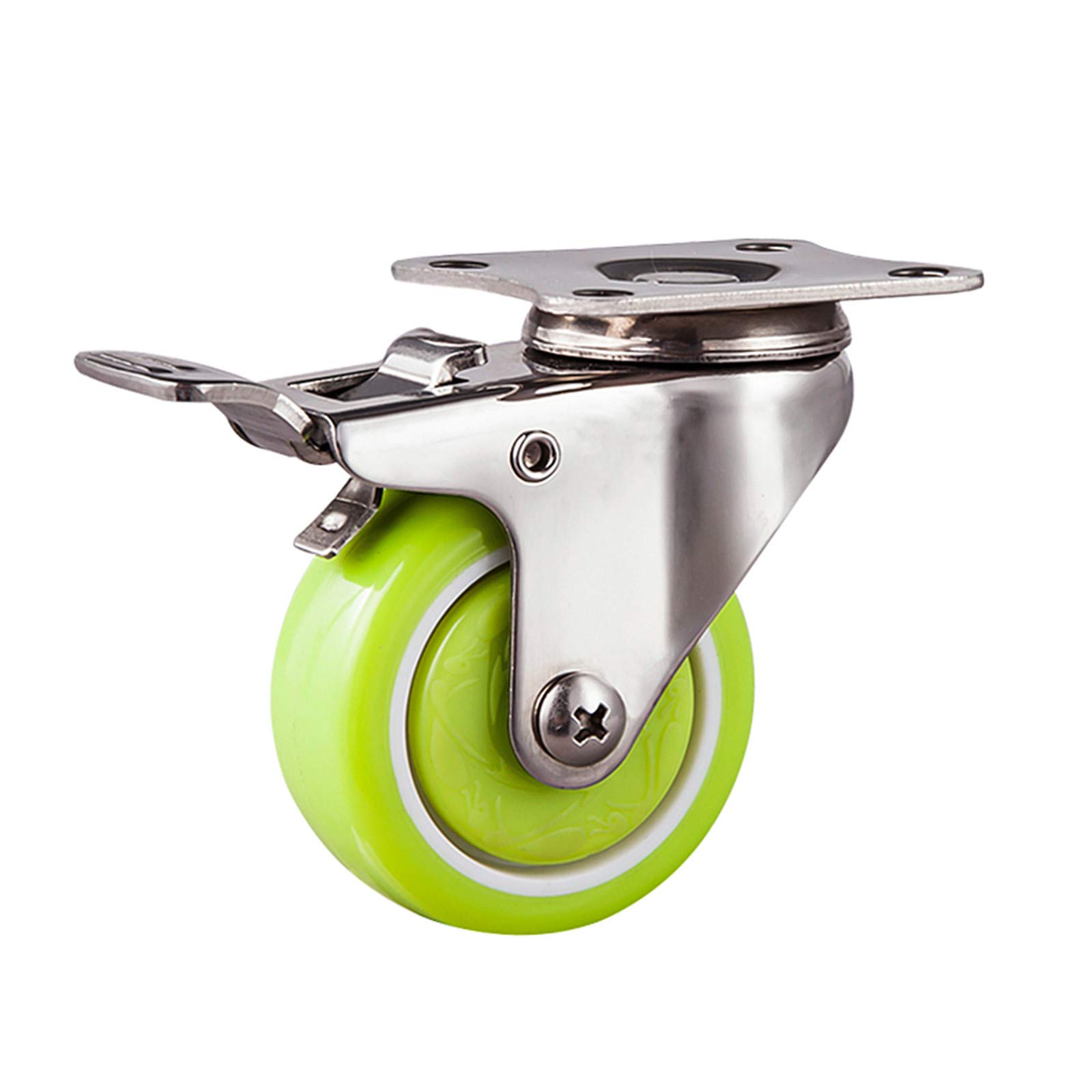 Ruote piroettanti da 40 mm con Freno, Set di 4 Ruote universali in Nylon per carrelli, Ideali per vasi da Fiori, mobili e per Una Facile Mobilità. Set di Ricambio Resistente.