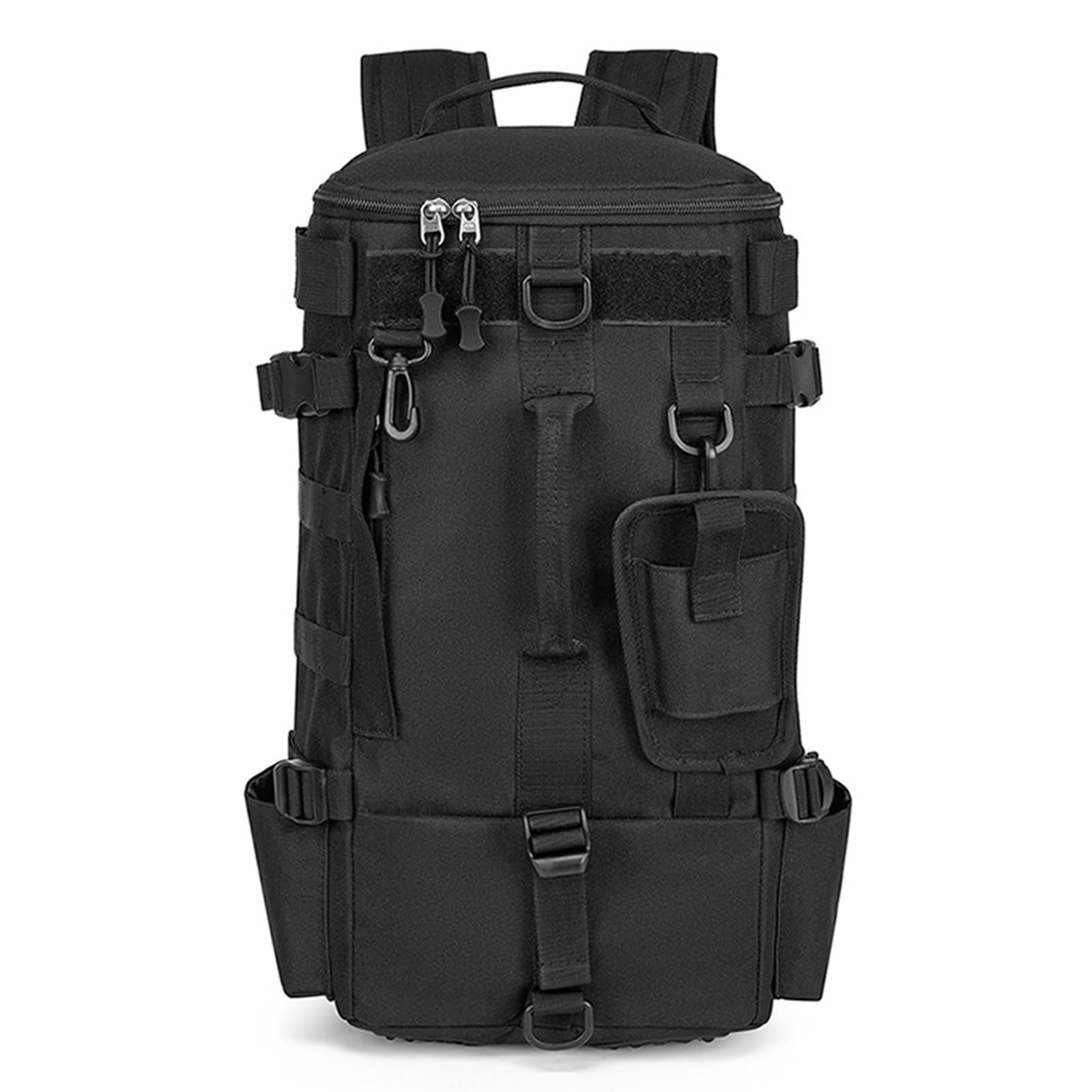 Mochilas de pesca con soporte para cañas: 45 x 16 x 23 cm, mochilas al aire libre impermeables, color negro, multifunción, mochila militar para camping