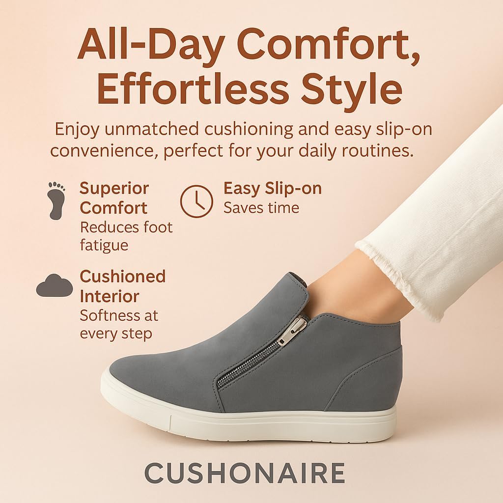 CUSHIONAIRE Women's Hart Hidden Wedge Sneaker +Wide Width Available - Image 4