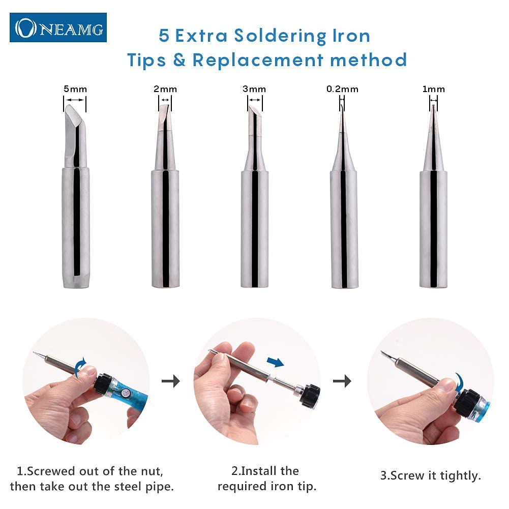 Kit de Soldador,Soldadores de Estaño Electronica con Caja de Herramienta Temperatura Ajustable con Interruptor Set de Soldadura Multímetro Digital Alambre de Soldar para Varios Usos y Reparaciones — view 5
