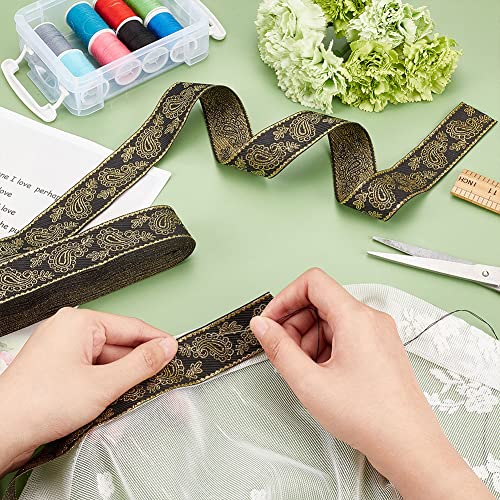 Ph Pandahall 10.9 Yards Embroidered Ribbon, 1.1 Inch Ethnic Jacquard Ribbon Vintage Ribbon Fabric Trim Fringe For Sewing Crafting Home Decor Wedding Diy Clothing Accessories #TOP5