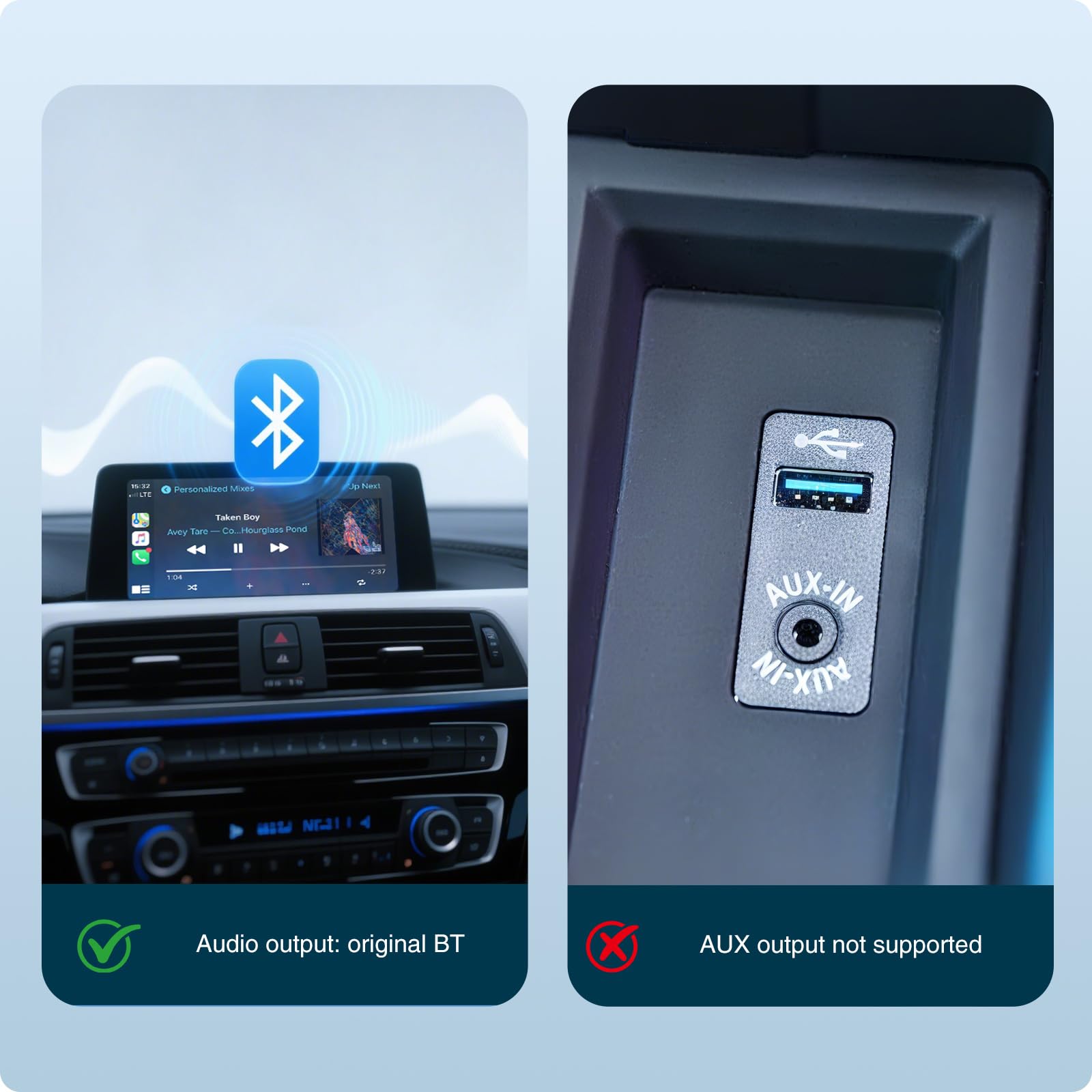 Andream Wireless CarPlay Android Auto per BMW serie 1 2 3 4 5 6 7 X3 X4 X5 X6 MINI con sistema NBT, ricevitore radio multimediale per auto, supporto Mirrorlink, navigazione GPS, telecamera posteriore