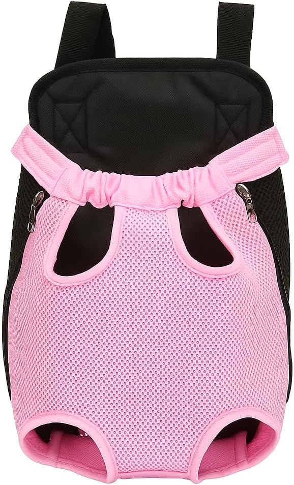 Canguru Mochila Rosa para Transporte de Pets – Alças Ajustáveis, Tecido Respirável, Uso Frontal ou Costas para Cães e Gatos com Conforto e Segurança