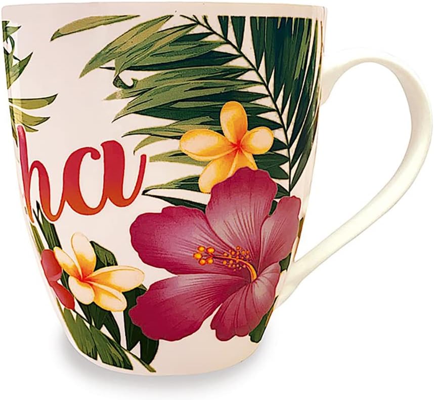 Island Heritage 18 oz Hawaiian U-Shape Mug Aloha Palm