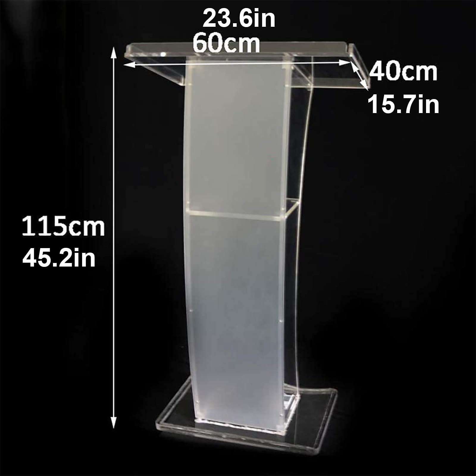 BAABJI Podio Acrilico Plexiglass Pulpito Scuola Leggio Chiesa,LED Supporto per podio in plexiglass Durevole per riunioni Commerciali della Scuola della Chiesa.