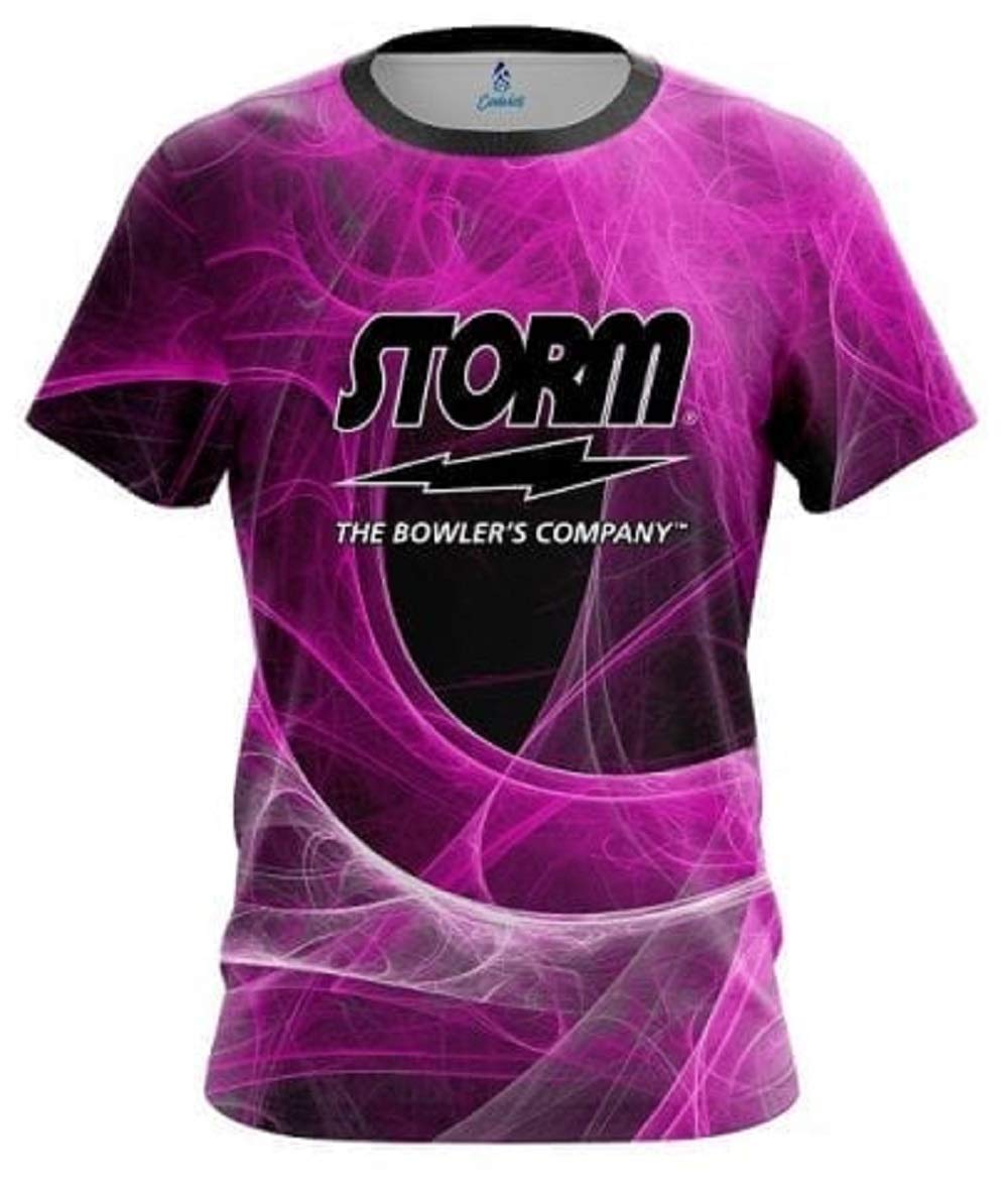CoolWick Storm Energy Swirls Pink Bowling Jersey (Medium)