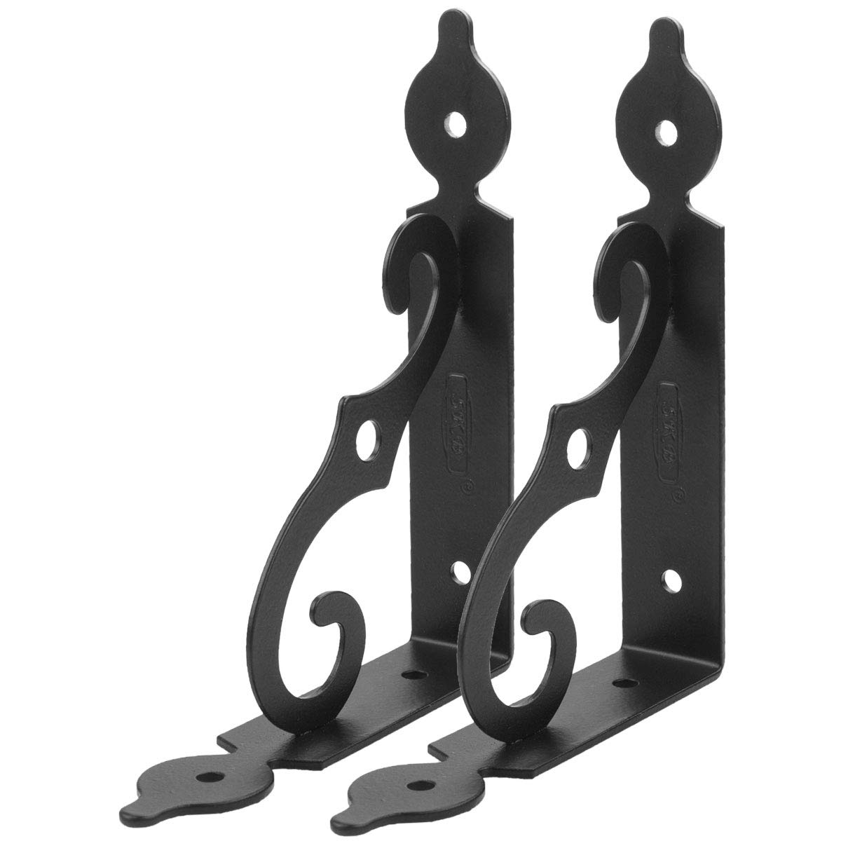 14 x 10,9 cm staffe decorative per mensole in metallo nero resistente, 4 staffe per mensole con viti, Acrux7 staffe angolari per mensole – Staffe a L resistenti