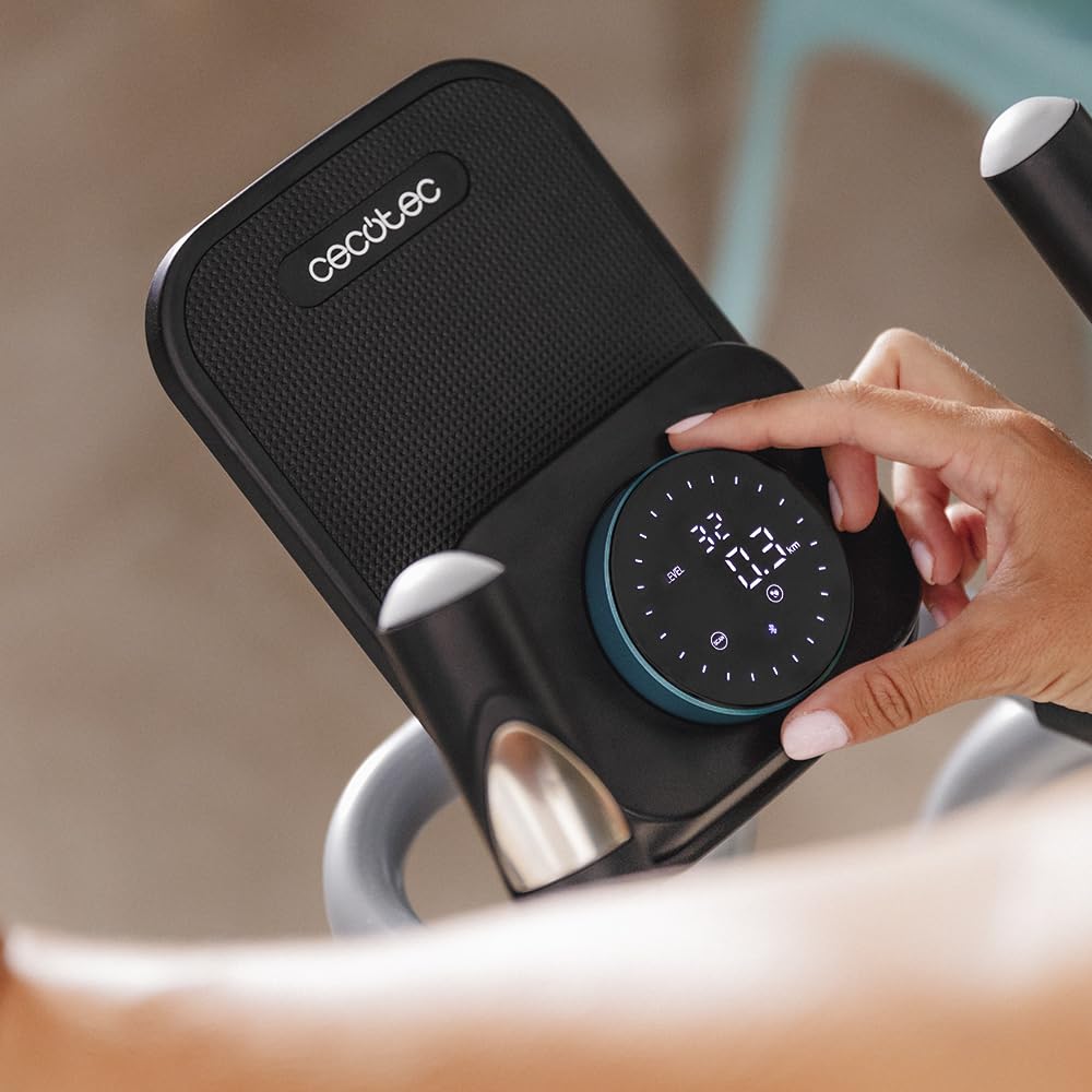 Cecotec Bicicleta Elíptica Plegable con App Drumfit Elliptical 8000 Motor Pro. Resistencia Magnética Regulable a Motor, Pantalla y Soporte Dispositivos, Volante Inercia 8kg, Pulsómetro, Zancada 40cm