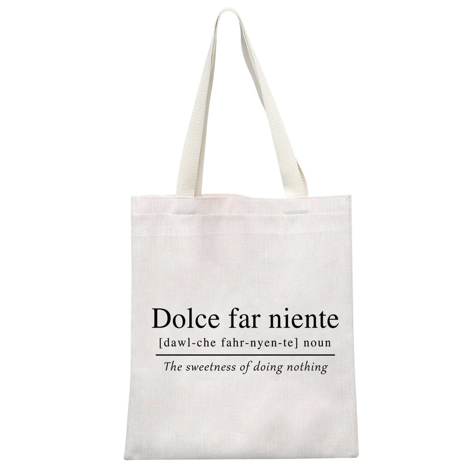 JTOUK Italian Themed gift Sweet Doing Nothing Italian quote gift Dolce far Niente Italy Lover gift Zipper Pouch Travel Bag (Dolce far Niente Tote EU)