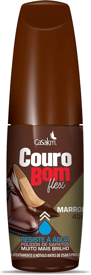 Casa Km Polidor De Sapatos Couro Bom Flex Marrom 40Ml