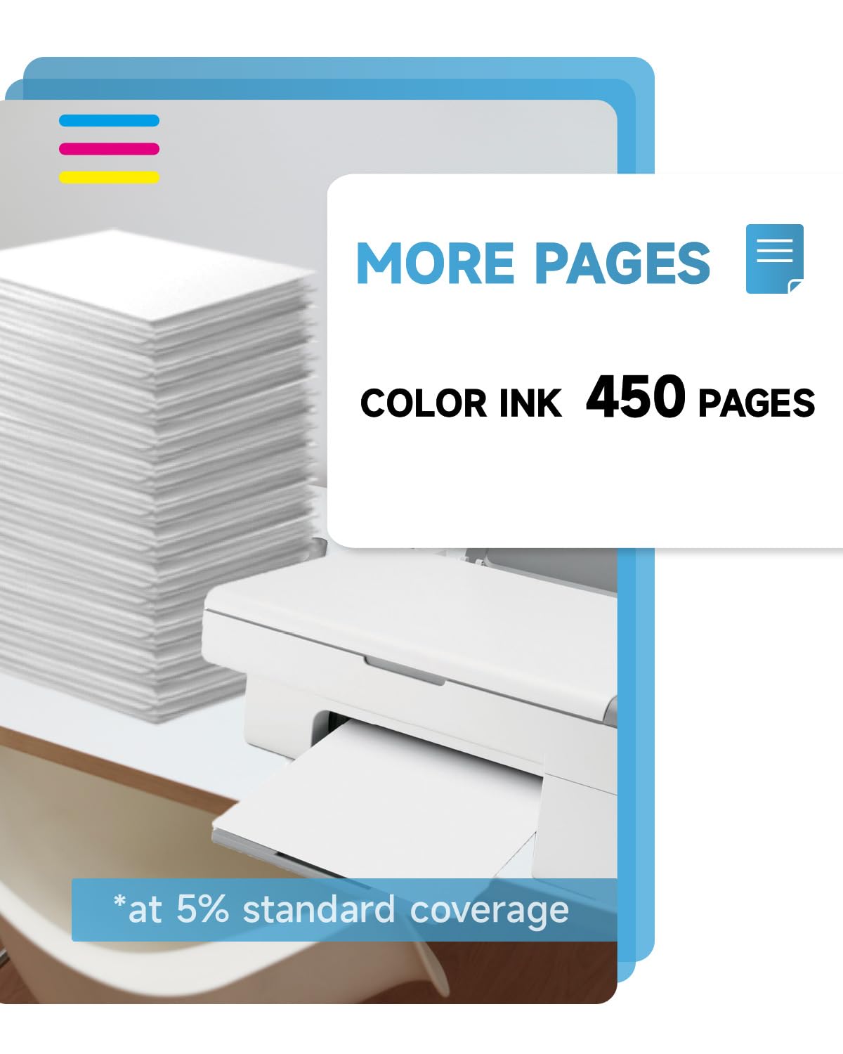 Cartucce Inkyeah 301 Colore XL, Cartuccia 301 Colore Sostituzione per Cartucce HP 301 Colore, Inchiostro Stampante 301 XL Compatibili con DeskJet 3050 1050 J410 Envy 4500 4504 OfficeJet 2620 4630 4632