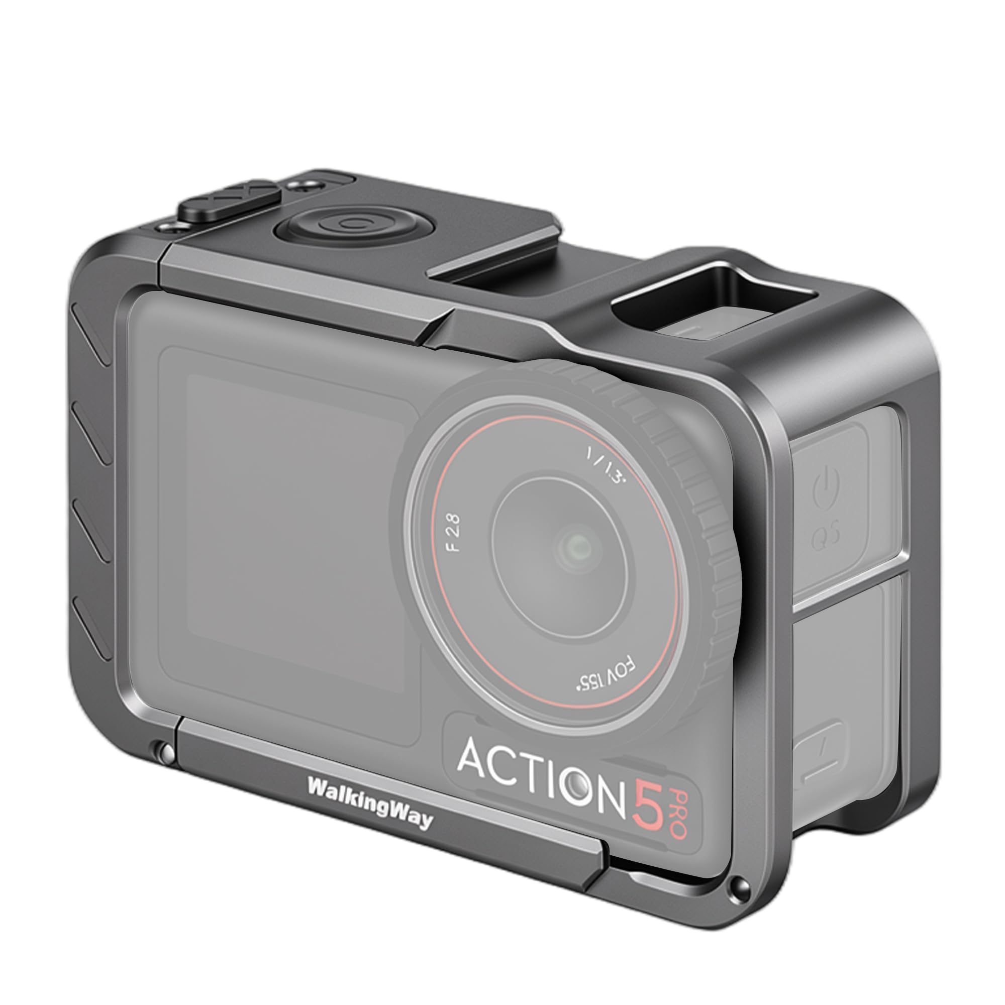 Walking Way Gabbia Protettiva in Metallo per DJI Osmo Action 5 Pro/4/3, Telaio in Lega di Alluminio con Slitta a Freddo e Filettatura da 1/4"-20, Attacco Magnetico Rapido per Accessori DJI Mic