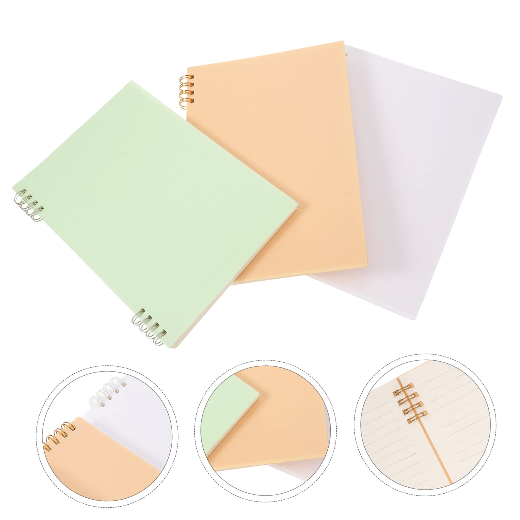 LALAFINA Quaderno a Spirale 3 Pezzi Copertina in Plastica, Taccuini