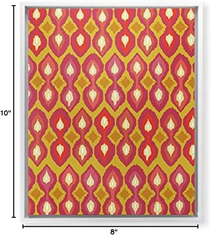 Deny Designs Shanon Turner Party Boardwalk Ikat White Framed Art Canvas, 8" x 10", Orange