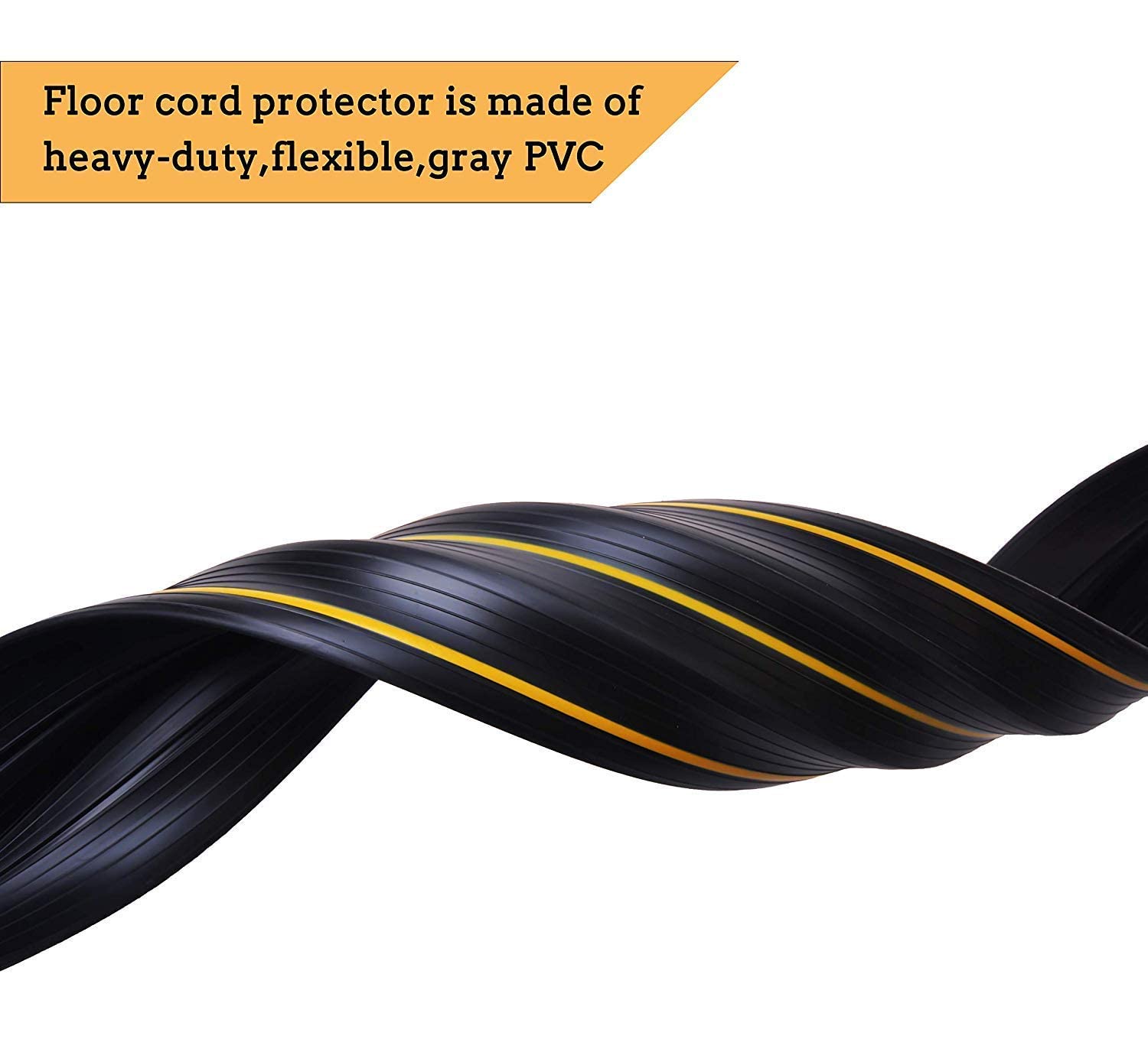 Cable Cover Floor, 10 Ft (3 M) Heavy Duty Cable Floor Protector 3 Cord