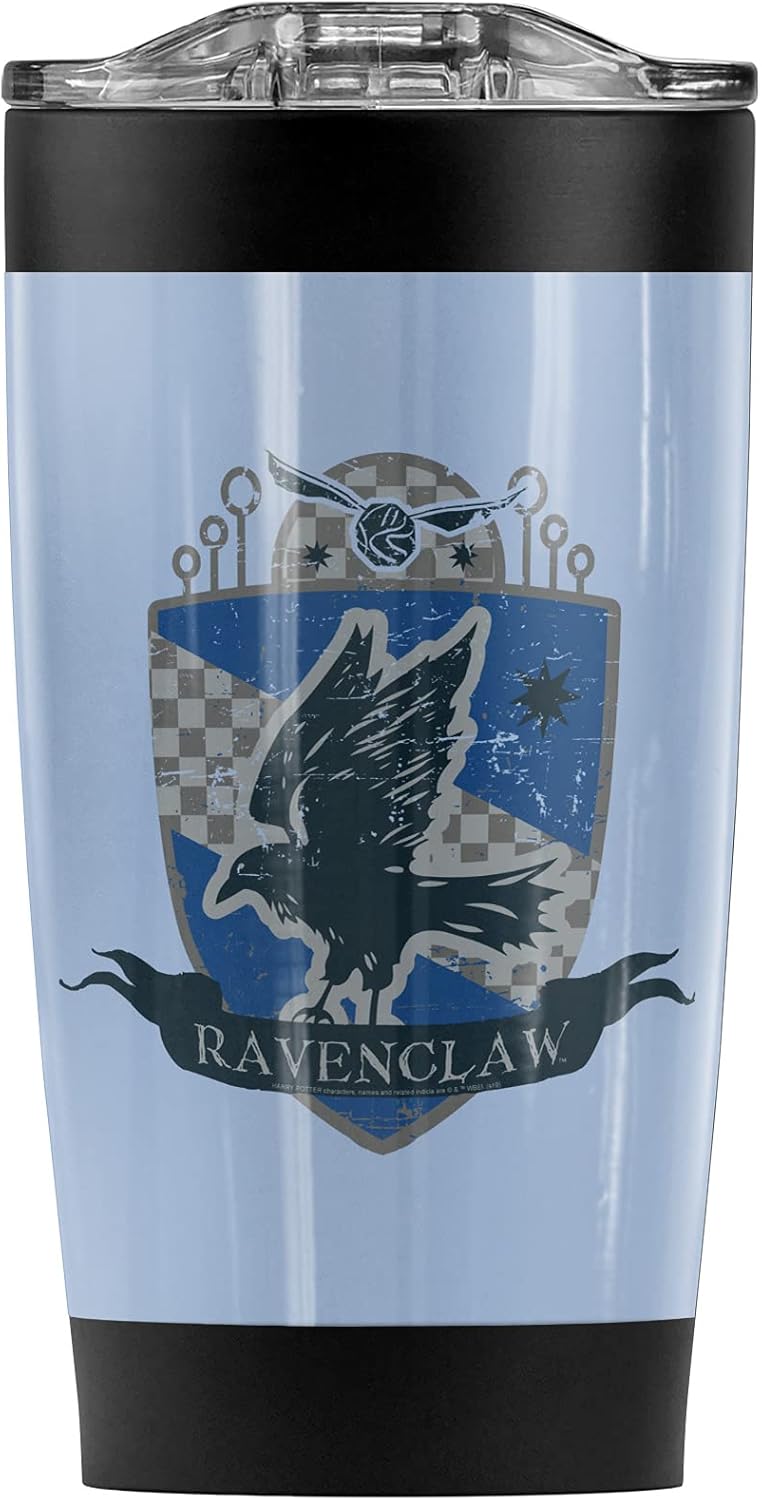 Harry Potter Ravenclaw Quidditch Crest Stainless Steel Tumbler 20 oz Coffee Travel Mug/Cup, Vacuum Insulated & Double Wall with Leakproof Sliding Lid