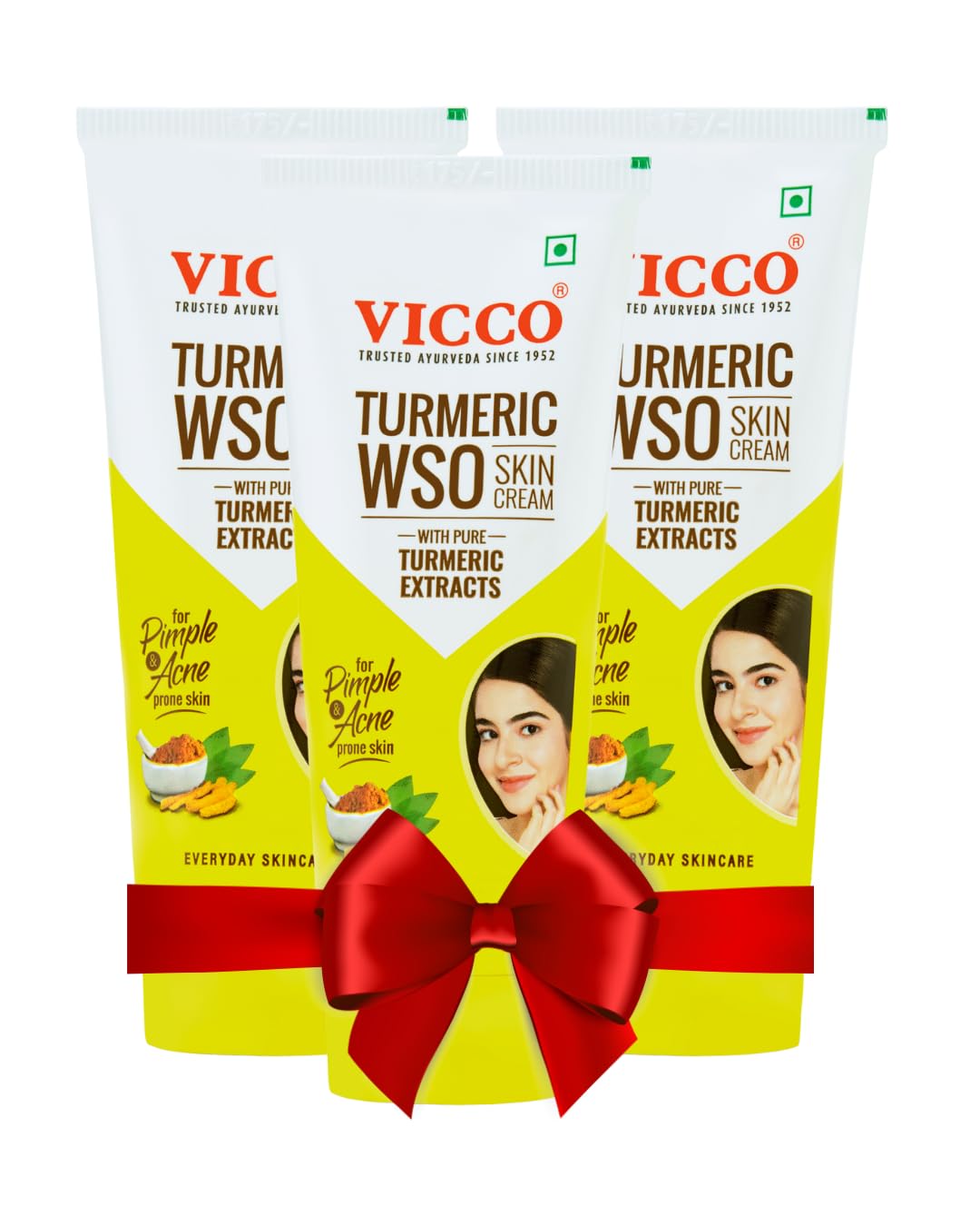 Vicco Turmeric WSO Ayurvedic Skin Cream (60 g) (Pack of 3)