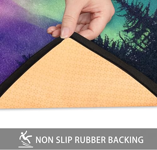 Miniatura 5 de Tapete de cocina con aurora, antideslizante, absorbente, para entrada, baño, garaje, decoración del hogar, interior y exterior, 39 x 20 pulgadas