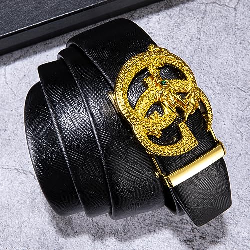 Barry.Wang Mens Formal Belt Fashion Buckle Genuine Leather Ratchet Automatic Belt Luxury Gift - Image 6