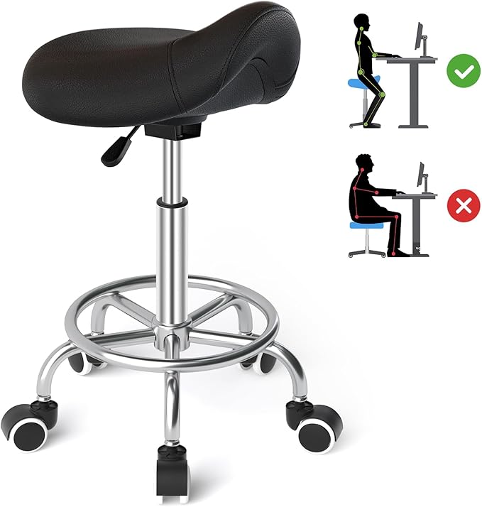 Silla De Oficina Ergonómica Giratoria Sin Apoyabrazos Negro