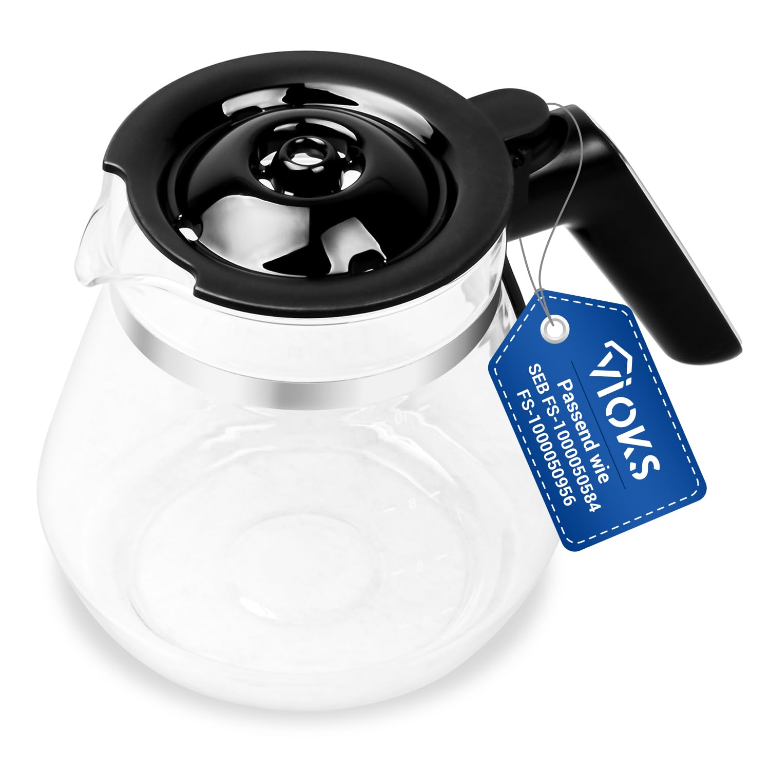 VIOKS Glas Kaffeekanne Kaffeemaschine Ersatz für SEB FS-1000050956 | Glaskaffeekessel Coffee Teekessel Glas, ersetzt FS-1000050584, für WMF Lumero Aroma BUENO, Kaffeeliebhaber