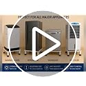 Image of Super Heavy Duty Universal & Adjustable Metal Washing Machine Stand | Single /Double Door Fridge, Air Cooler Tray, Dishwasher | 8 INCH Height | 240 KG Capacity, 4 Anti Vibration Rubber Bottoms | White