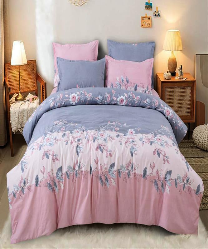 DREAMVIO Polycotton Printed 120 TC Comforter & Bedsheet Single Bed Bedding Set, Queen Size (60x90 inch), Pink & Blue, 3 Pieces (B0CB8RY9CG) Amazon Price History, Amazon Price Tracker
