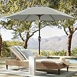 ABCCANOPY 230cm Sonnenschirm im Freien Wasserabweisende Bespannung -Gartenschirm Marktschirm,hellgrau