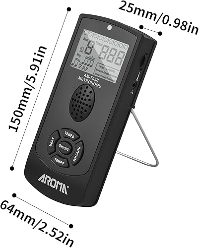 Miniatura 8 de SIMBAE Metrónomo digital electrónico con LCD de 2.2 pulgadas, metrónomo electrónico universal con control de velocidad de ritmo de tempo, voz humana