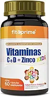 Vitaminas C, D e Zinco Kids Fitoprime 60 Cápsulas Mastigáveis Sabor Frutas Silvestres