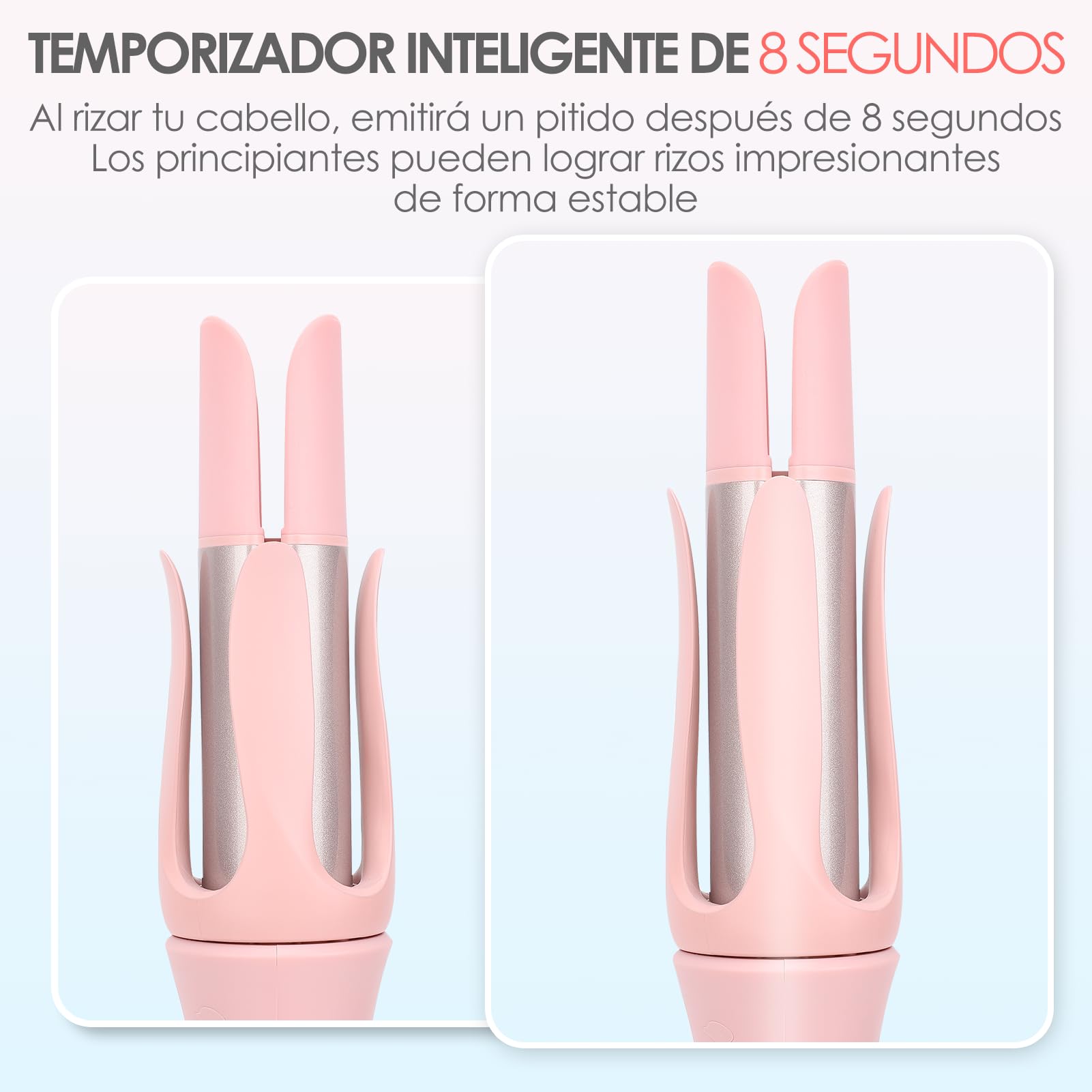 Rizador Automático 32mm Para Pelo Mediano, Calentamiento en 30s | 3 Temperaturas 160℃-200℃, Iones y Protección Anti-Quemaduras, Cable Giratorio 360°