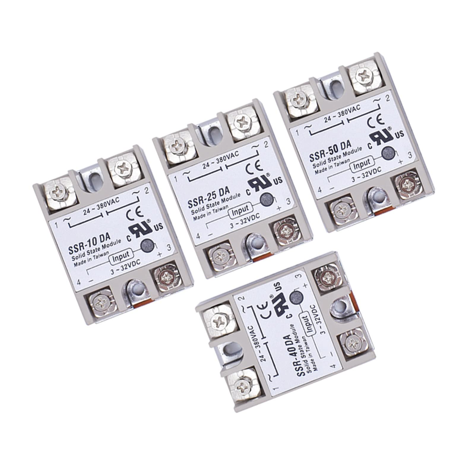 CSKWLLNBC Solid State Relay SSR-10DA SSR-25DA SSR-40DA 10A 25A 40A Actually 3-32V DC to 24-380V AC SSR 10DA 25DA 40DA(Ssr-10da)