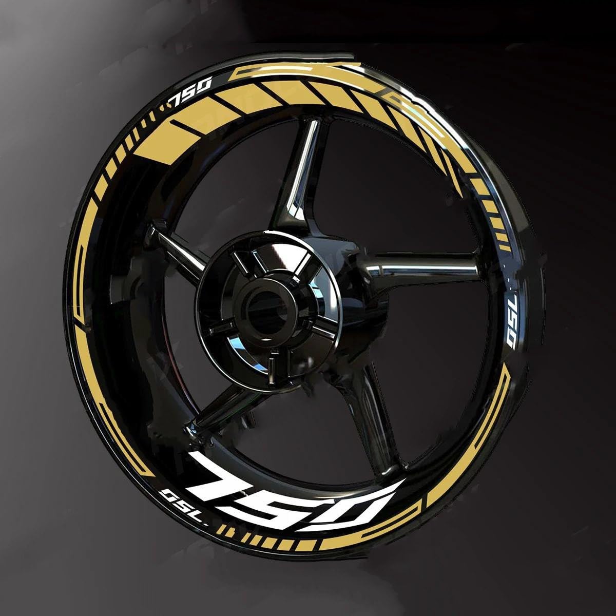 Reflective Motorcycle Wheel Sticker Hub Decal Rim Stripe Tape for Kawasaki for Z750(Color8)