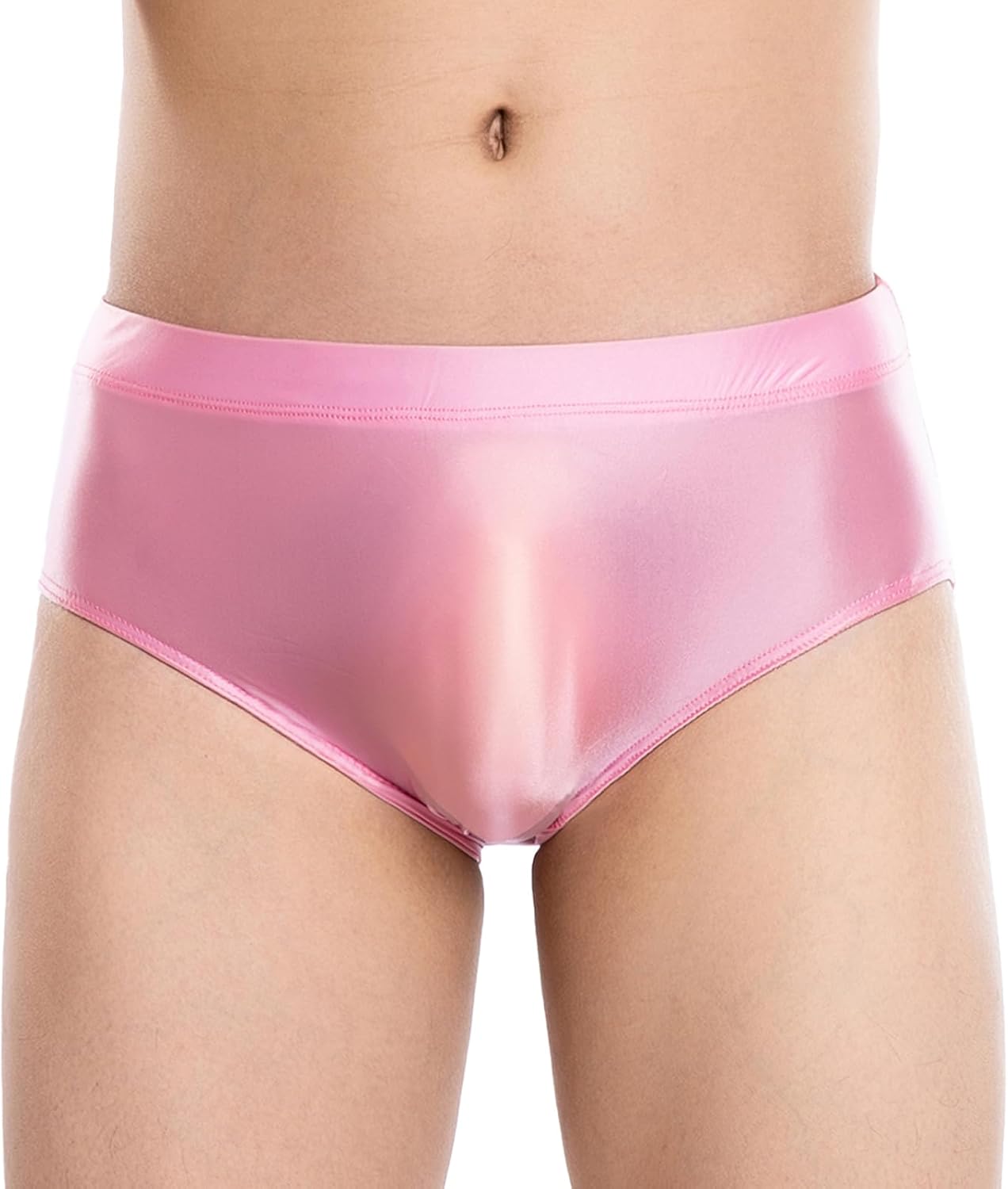 FEOYA Men's Silky Bikini Breifs Shiny Smooth Low Rise Panties 3D Pouch Bulge Underpants Unerwear
