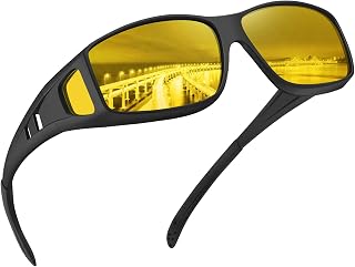 Sunglasses Mens Fit Over Glasses Polarized Wrap Around Sunglasses for Men Women Night Driving Glasses