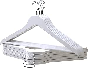 10 Grucce In Legno Naturale Con Ganci Girevoli - Spalla Larga, Antiscivolo, Per Giacche E Camicie, Finitura Lucida - Foto 11