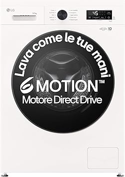 LG W4NX1095NWB Washer Dryer 9/5kg X1 Series, Washing Machine and Dryer Together Class A/E, 1400 RPM, Wi-Fi, Removable Top, Allergy Care Steam, 6 Motion Direct Drive Technology, White