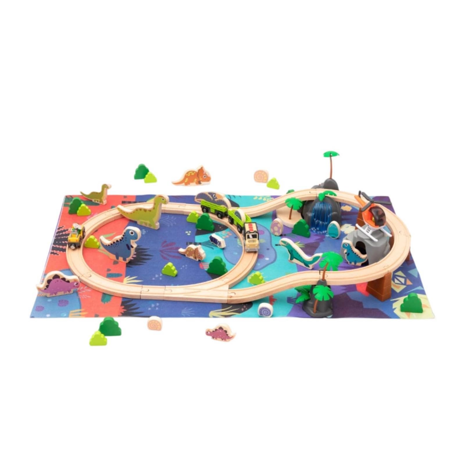 Trenino di Legno Interlocking | Educativo, Set Ferrovia in Legno per Bambini, Set Treno con Accessori, Cameretta, Asilo, Scuola Dell'infanzia