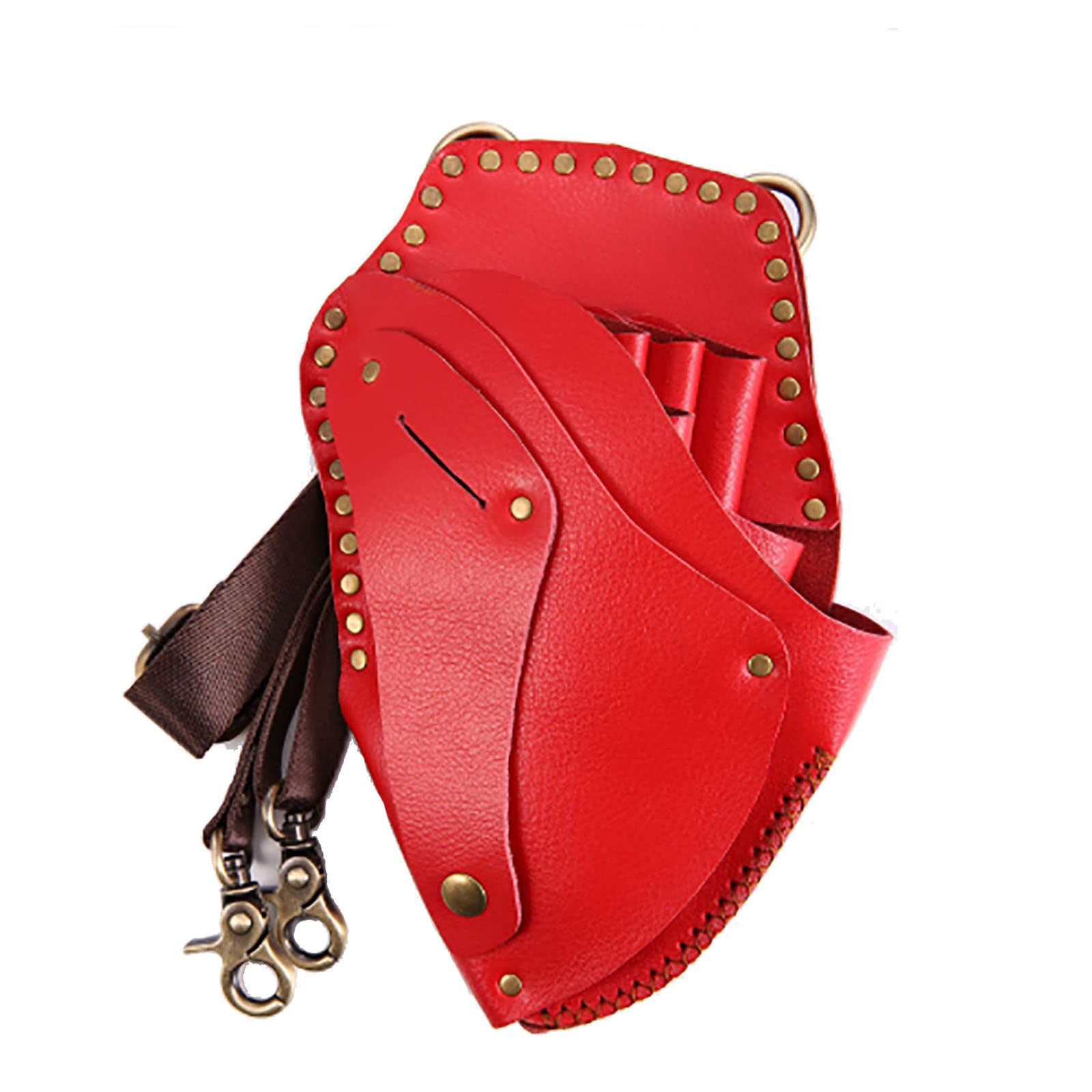 vrfvsdasAAS Hairdressing Tools Waist Bag, Hairdresser Hair Stylist Barber'S Scissor Pouch Holster Hairdressing Holder Case Bag(Red)