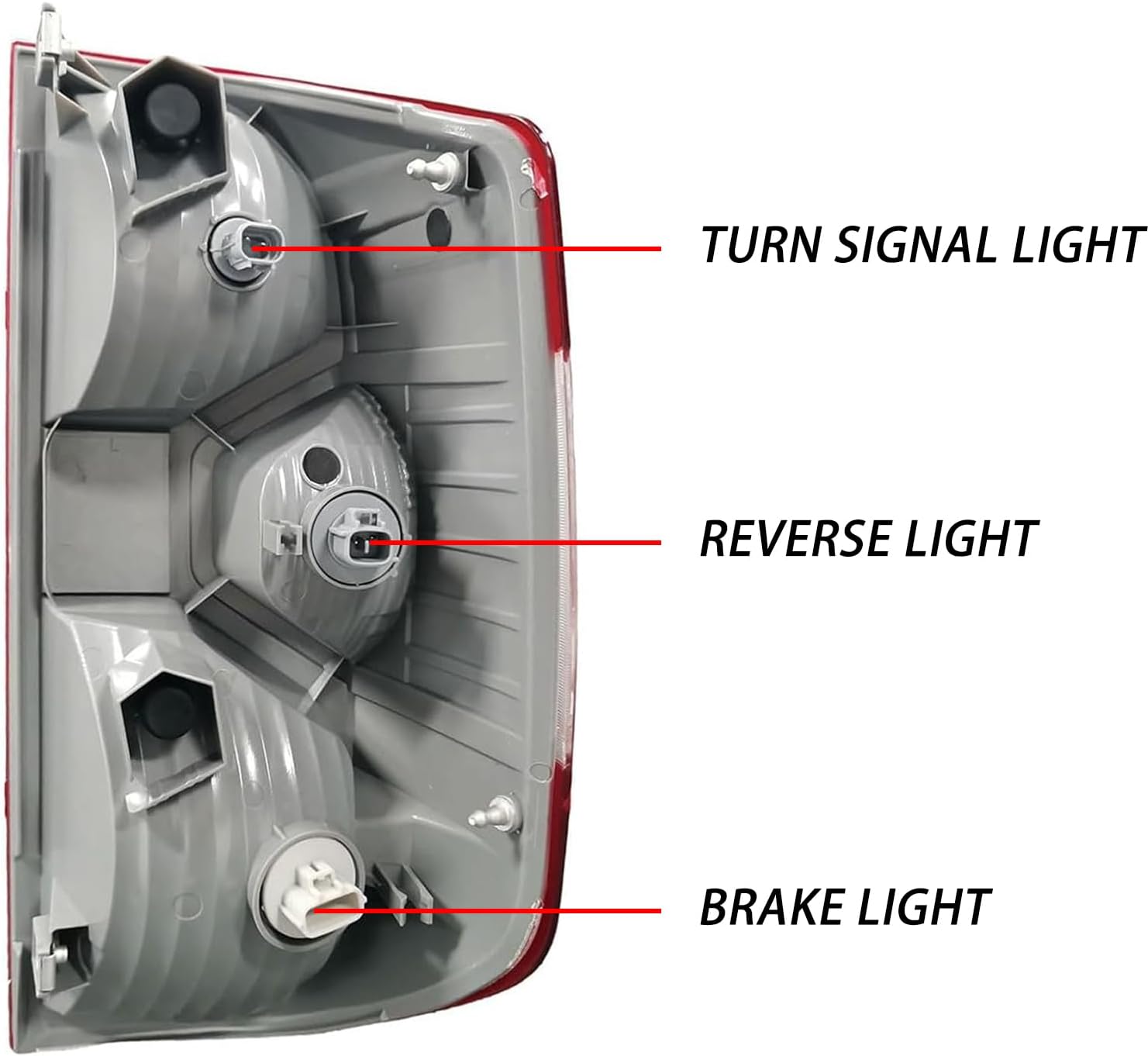 Taillight Assembly with Socket for 2014-2021 Toyota Tundra Pickup Red Rear Tail Back Brake Signal Light Lamp Replacement Right Passenger Side,Chrome Housing Clear Lens