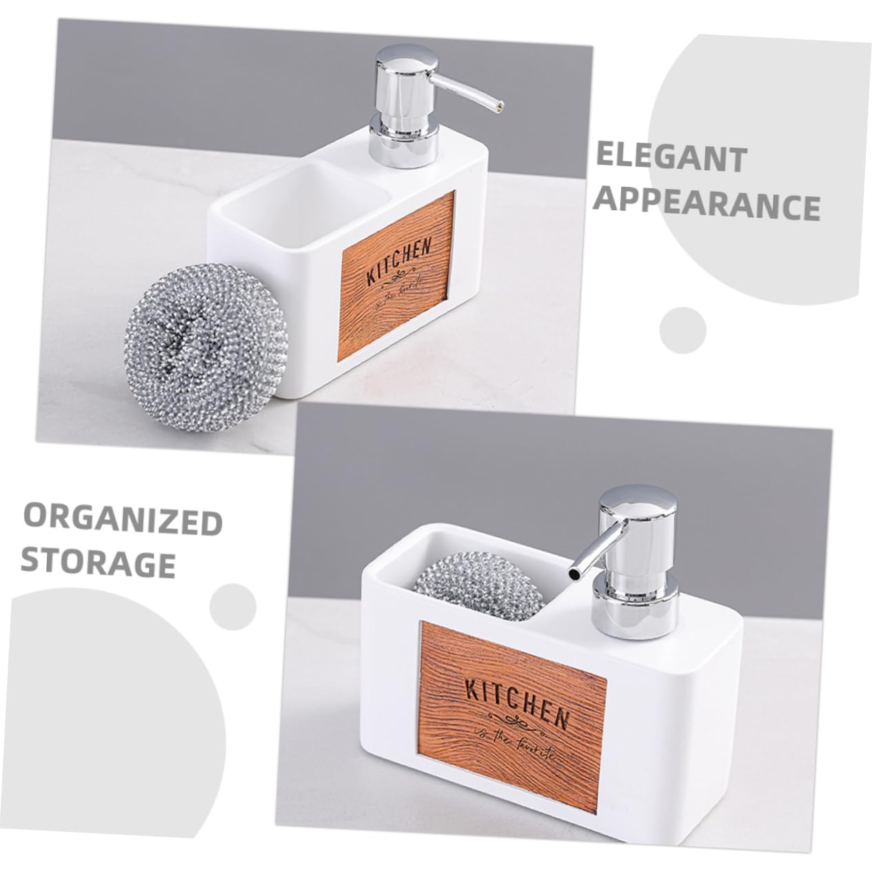 HOOTNEE Boho Style Refillable Kitchen Soap Dispenser 24oz Bathroom Hand Soap Pump Bottle Dishwasher Lotion Holder for Kitchen Bathroom