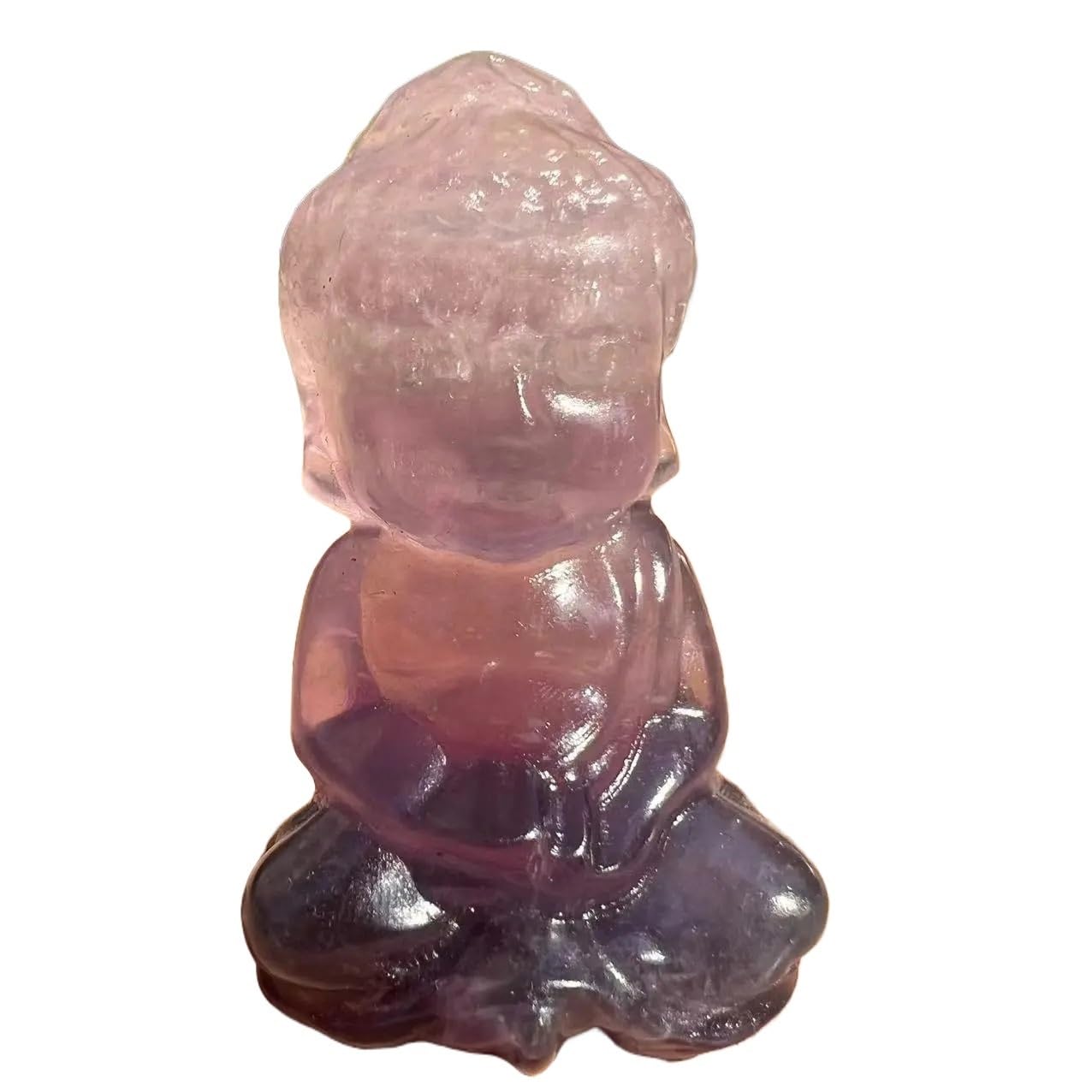 YLQUXEUV 1pc 6CM Purple Fluorite Crystals Gemstone Buddha Head Carved Statues For Home Decoration Gift