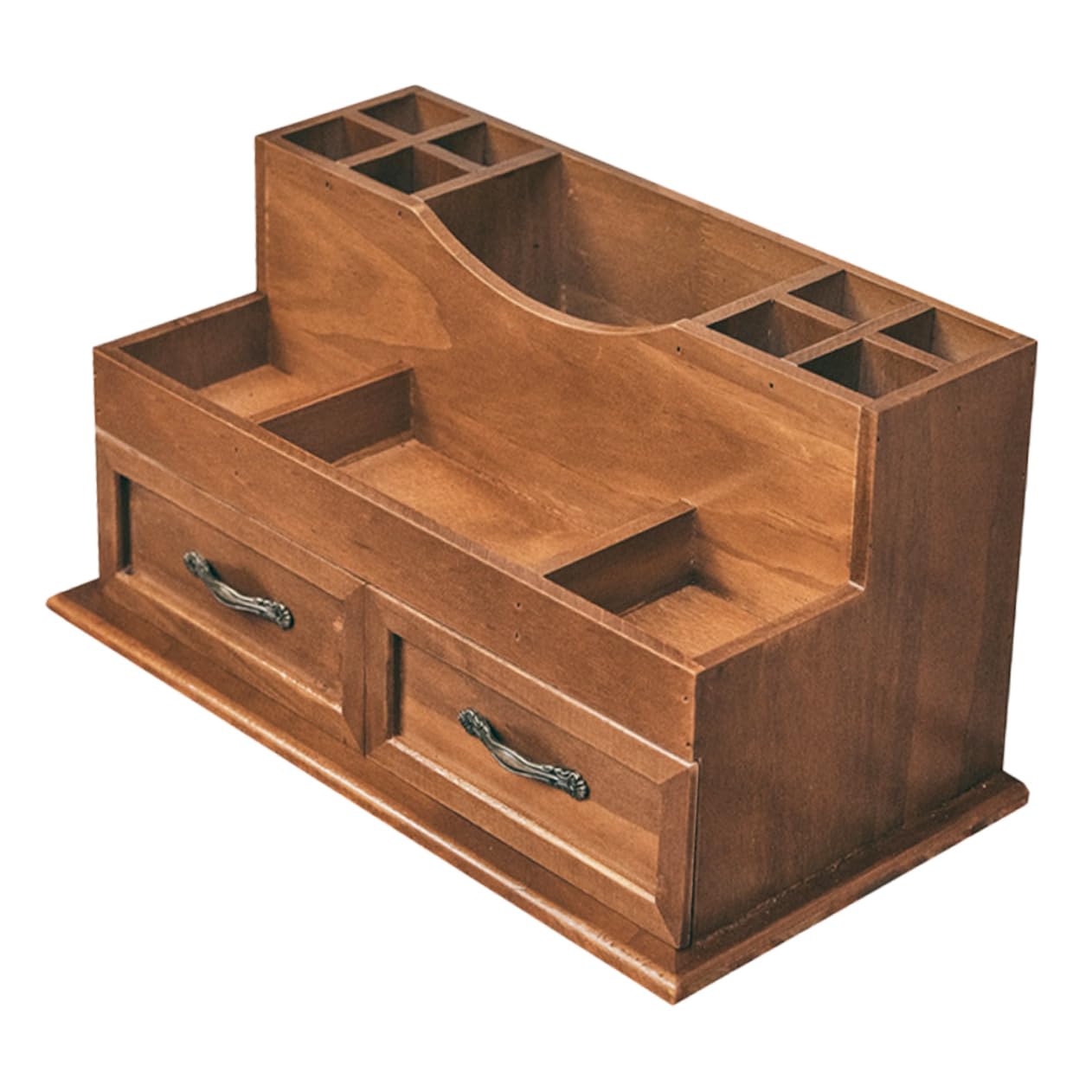 MAGICLULU Schublade mit 2-fach Schubladendesign im Vintage Stil Aufbewahrung Schmuck Großer Stauraum und Schreibtisch Organizer für Make Up und Kosmetik