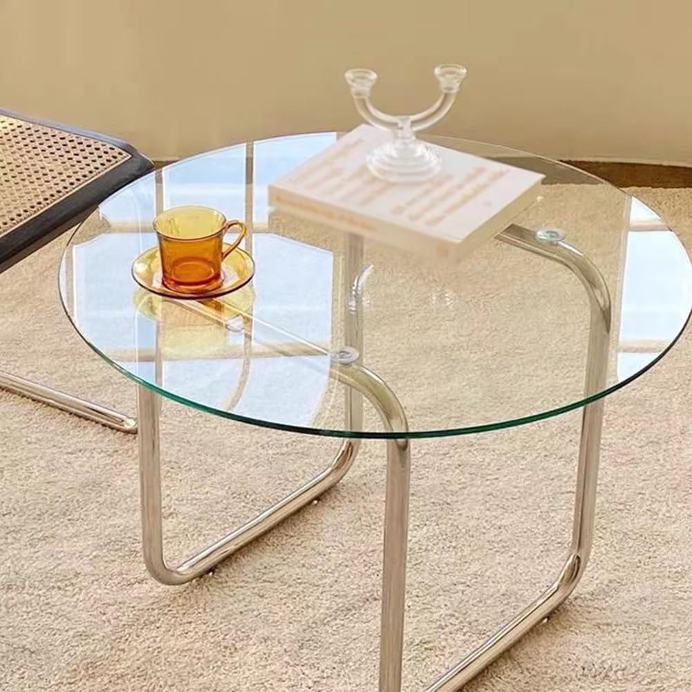 Glass Table Top, Round Tempered Glass, 6 mm Thick Clear Table Top Glass for Patio Table, Dining Table, Coffee Table, Desks, Tabletop Protector(95 CM(38 INCH))