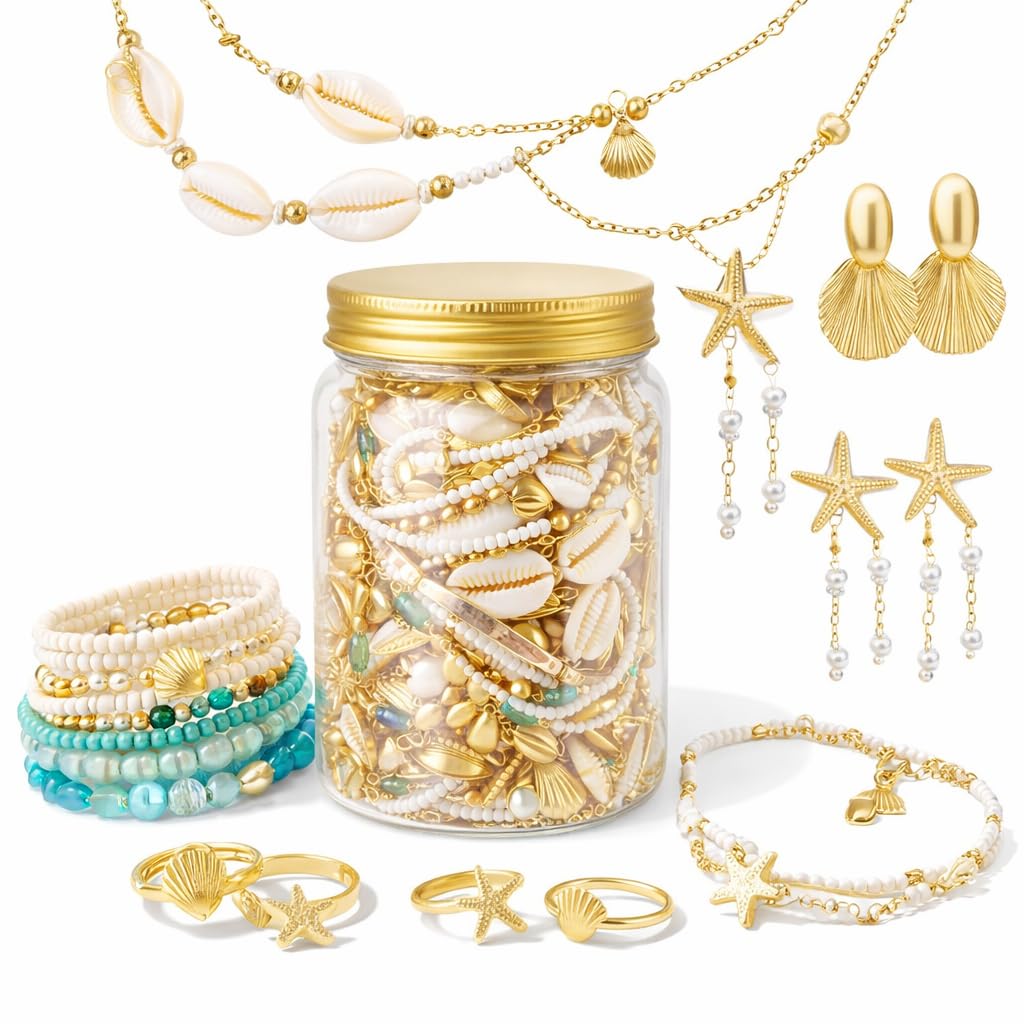 Mystery Jewelry Jar Bundle – 65 - 70 premium quality Jewelry Box for Women Gift Set, Unique Birthday Gift for Her (earrings - rings - gold necklace stack - gold bracelet stack - anklets - waist chain - choker necklace) - jewelry sets for women - women's jewelry